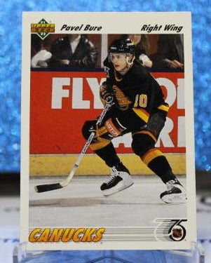 PAVEL BURE # 555 UPPER DECK 1991-92 VANCOUVER CANUCKS NHL HOCKEY TRADING CARD