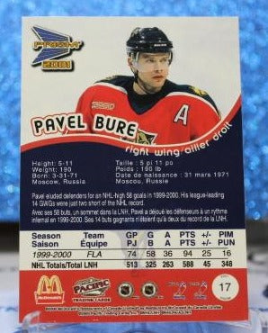 PAVEL BURE # 17 PRISM PACIFIC McDONALD'S 1999-2000 FLORIDA PANTHERS NHL HOCKEY TRADING CARD