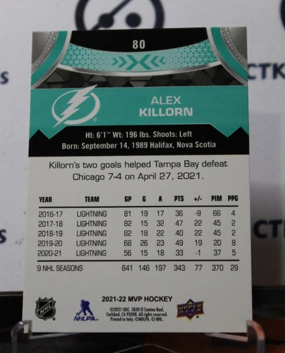 2021-22 UPPER DECK MVP ALEX KILLORN  # 80 TAMPA BAY LIGHTNING HOCKEY CARD