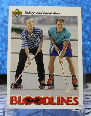 VALERY AND PAVEL BURE # 647 BLOODLINES UPPER DECK 1991-92 NHL HOCKEY TRADING CARD