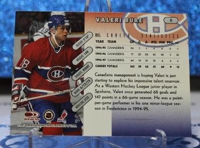 VALERI BURE # 8 DONRUSS 1996-97 MONTREAL CANADIANS NHL HOCKEY TRADING CARD