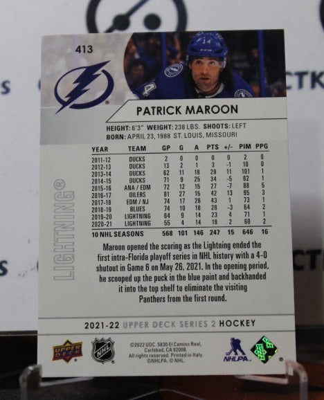 2021-22 UPPER DECK PATRICK MAROON  # 413 TAMPA BAY LIGHTNING HOCKEY CARD