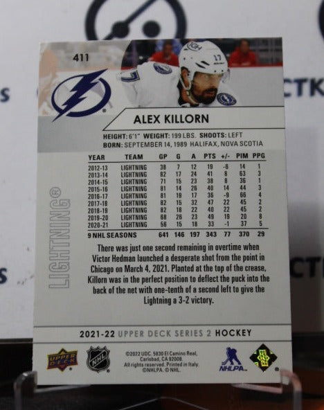 2021-22 UPPER DECK ALEX KILLORN  # 411 TAMPA BAY LIGHTNING HOCKEY CARD