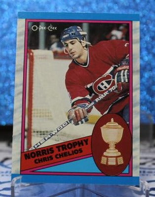 CHRIS CHELIOS # 323 O-PEE CHEE 1989 CHICAGO MONTREAL CANADIANS NHL HOCKEY TRADING CARD