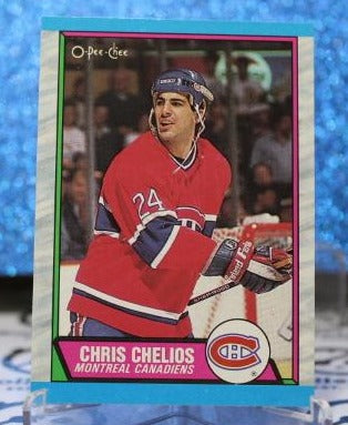 CHRIS CHELIOS # 174 O-PEE CHEE 1989 MONTREAL CANADIANS NHL HOCKEY TRADING CARD