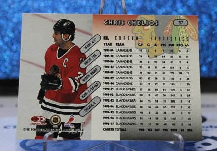 CHRIS CHELIOS # 37 DONRUSS 1996-97 CHICAGO BLACKHAWKS NHL HOCKEY TRADING CARD