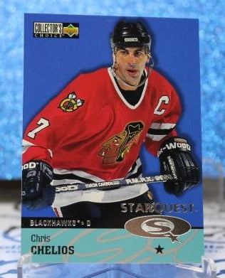 CHRIS CHELIOS # SQ11 STAR QUEST UPPER DECK 1997 CHICAGO BLACKHAWKS NHL HOCKEY TRADING CARD