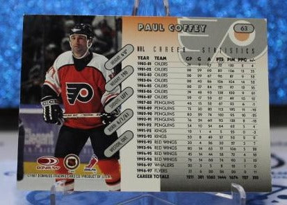 PAUL COFFEY # 63 DONRUSS 1996-97 PHILADELPHIA FLYERS NHL HOCKEY TRADING CARD