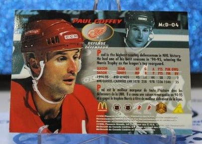 PAUL COFFEY # McD-04 PINNACLE McDONALD'S 1996 DETROIT RED WINGS  NHL HOCKEY TRADING CARD