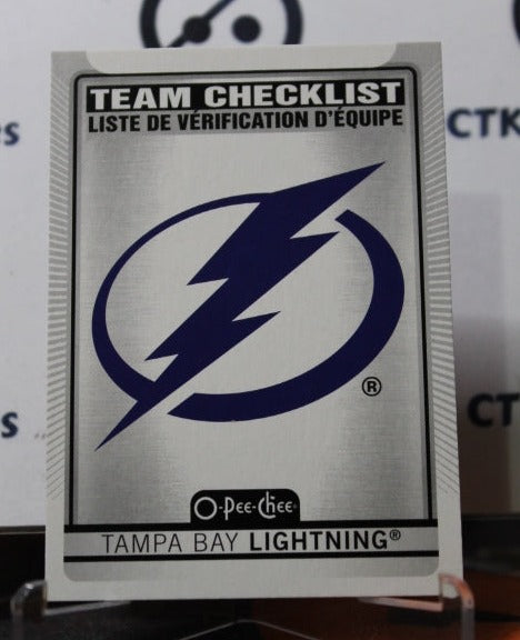 2021-22  O-PEE-CHEETEAM CHECKLIST # 576 MARQUEE ROOKIE TAMPA BAY LIGHTNING HOCKEY CARD