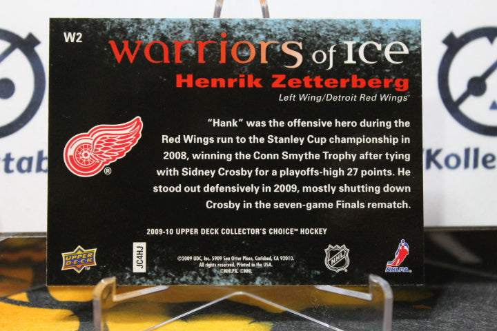 2009-10 UPPER DECK HENRIK ZETTERBERG # W2 WARRIORS OF ICE DETROIT RED WINGS NHL HOCKEY TRADING CARD