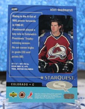 1997-98  UPPER DECK ADAM DEADMARSH # SQ45 STAR QUEST COLORADO AVALANCHE  NHL HOCKEY TRADING CARD