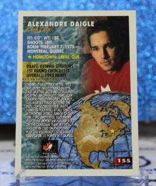 ALEXANDRE DAIGLE # 155 TOPPS FINEST 1994-95 OTTAWA SENATORS NHL HOCKEY TRADING CARD