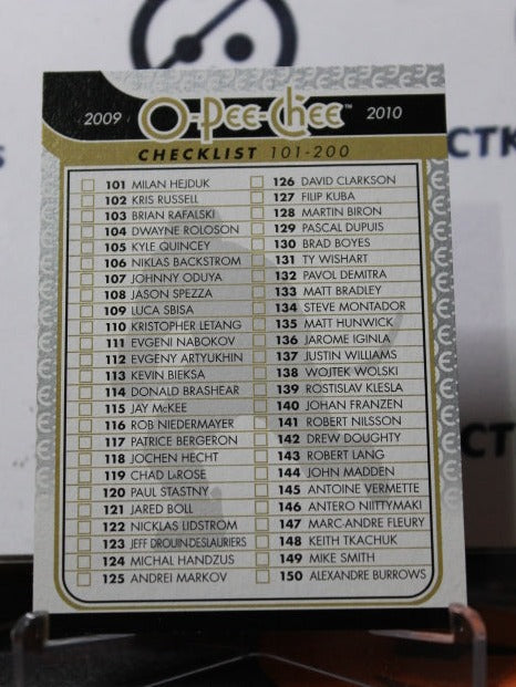 2009-10 O-PEE-CHEE CHECLIST # 497  NHL HOCKEY CARD