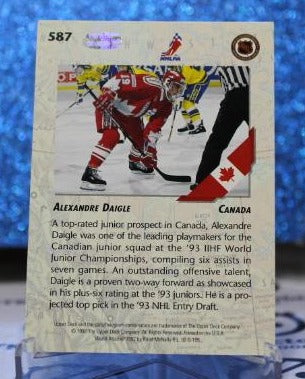 ALEXANDRE DAIGLE # 587 UPPER DECK 1992-93 OTTAWA SENATORS NHL HOCKEY TRADING CARD