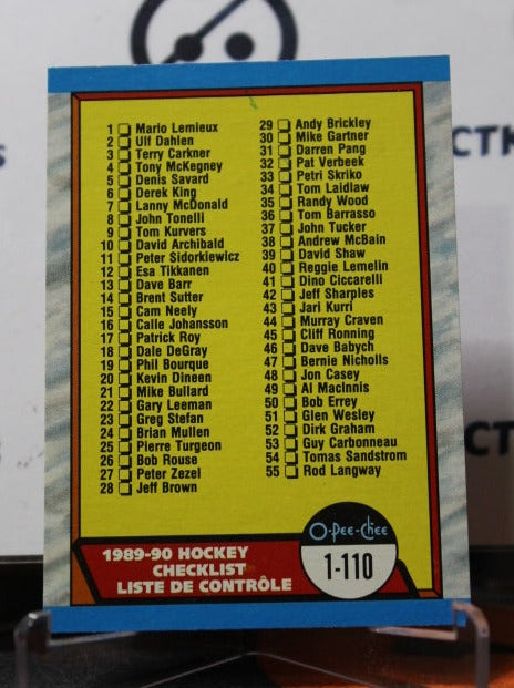 1989-90 O-PEE-CHEE CHECLIST # 197  NHL HOCKEY CARD