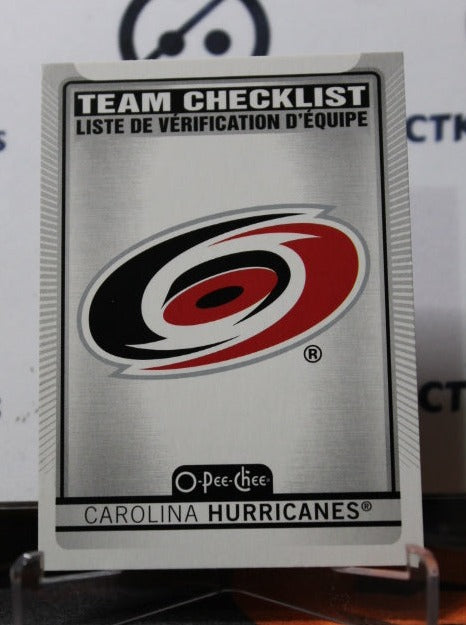 2021-22 O-PEE-CHEE TEAM CHECLIST # 556 CAROLINA HURRICANES  NHL HOCKEY CARD