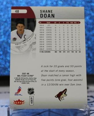 SHANE DOAN # 48 FLEER ULTRA  2007-08 ARIZONA COYOTES NHL HOCKEY TRADING CARD