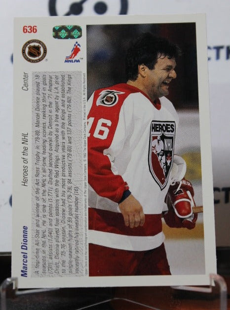 1991-92 UPPER DECK MARCEL DIONNE # 636 HEROES  L A KINGS HOCKEY CARD