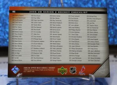 PETER FORSBERG # 441 CHECKLIST UPPER DECK 2005-06 PHILADELPHIA FLYERS NHL HOCKEY TRADING CARD