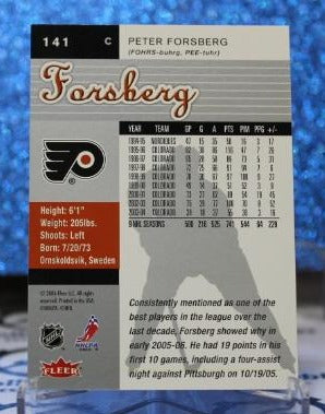 PETER FORSBERG # 141 FLEER ULTRA 2005-06 PHILADELPHIA FLYERS NHL HOCKEY TRADING CARD