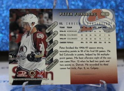 PETER FORSBERG # 1 DONRUSS 1996-97 COLORADO AVALANCHE NHL HOCKEY TRADING CARD