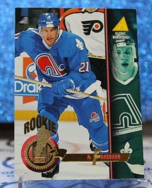 PETER FORSBERG # 266 PINNACLE 1994-95 QUEBEC NORDIQUES NHL HOCKEY TRADING CARD