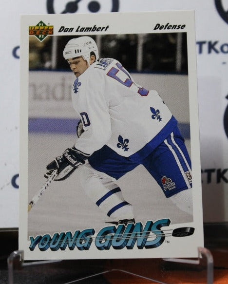 1991-92 UPPER DECK DAN LAMBERT # 592 YOUNG GUNS ROOKIE QUEBEC NORDIQUES NHL HOCKY CARD