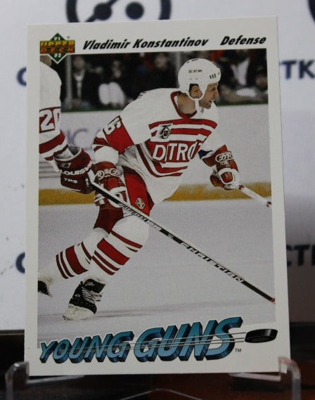 1991-92 UPPER DECK VLADIMIR KONSTANTINOV # 594 YOUNG GUNS ROOKIE DETROIT RED WINGS NHL HOCKY CARD