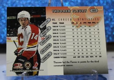 THEOREN FLEURY # 160 DONRUSS 1996-97 CALGARY FLAMES NHL HOCKEY TRADING CARD