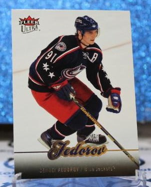 SERGEI FEDOROV # 142 FLEER ULTRA 2007-08 COLUMBUS BLUE JACKETS NHL HOCKEY TRADING CARD