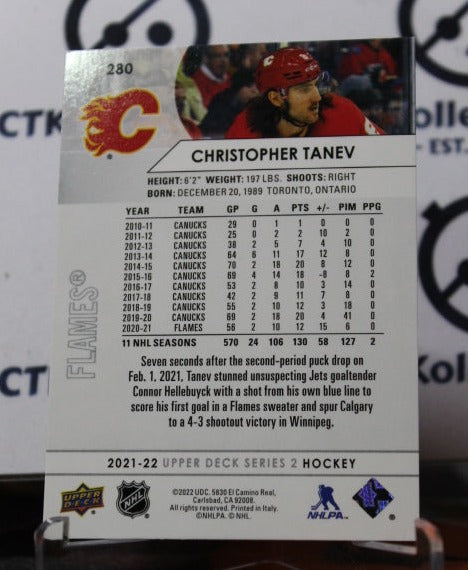 2021-22 UPPER DECK CHRISTOPHER TANEV # 280 HOCKEY NHL CALGARY FLAMES  CARD