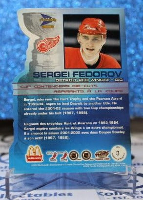 SERGEI FEDOROV # 3 DIE CUT McDONALD'S PACIFIC 2002-03 DETROIT RED WINGS NHL HOCKEY TRADING CARD