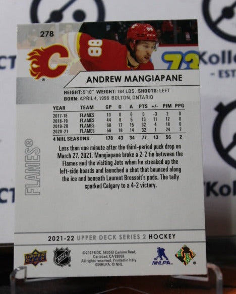 2021-22 UPPER DECK ANDREW MANGIAPANE # 278 HOCKEY NHL CALGARY FLAMES  CARD