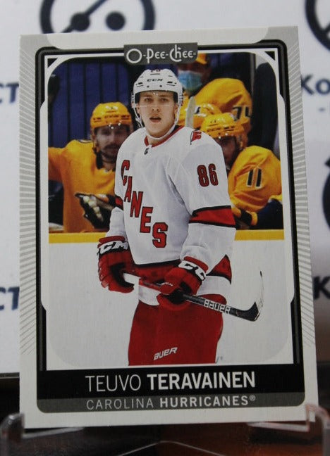 2021-22 O-PEE-CHEE TEUVO TERAVAINEN # 395 CAROLINA HURRICANES NHL HOCKEY TRADING CARD