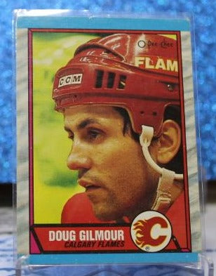 DOUG GILMOUR # 74 O-PEE CHEE 1989 CALGARY FLAMES  NHL HOCKEY TRADING CARD