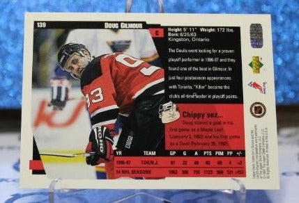 DOUG GILMOUR # 138 UPPER DECK 1997-98 NEW JERSEY DEVILS  NHL HOCKEY TRADING CARD