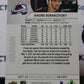 2021-22 UPPER DECK ANDRE BURAKOVSKY # 296 COLORADO AVALANCHE  NHL HOCKEY TRADING CARD