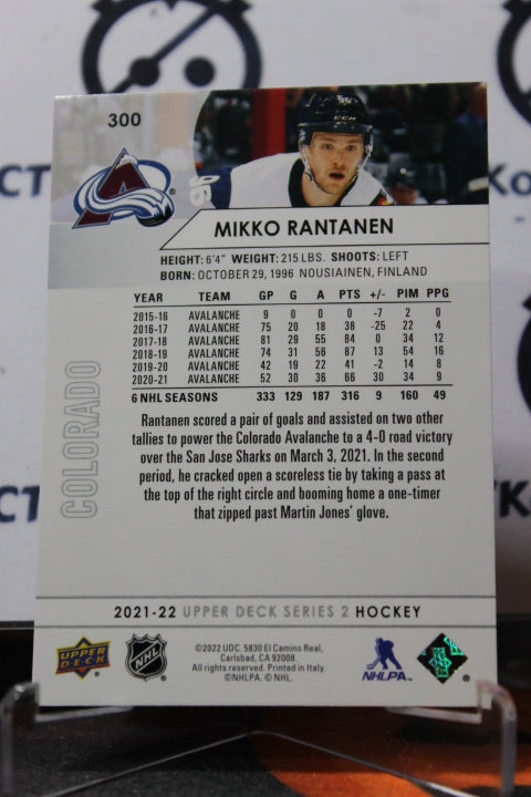 2021-22 UPPER DECK MIKKO RANTANEN # 300 COLORADO AVALANCHE  NHL HOCKEY TRADING CARD