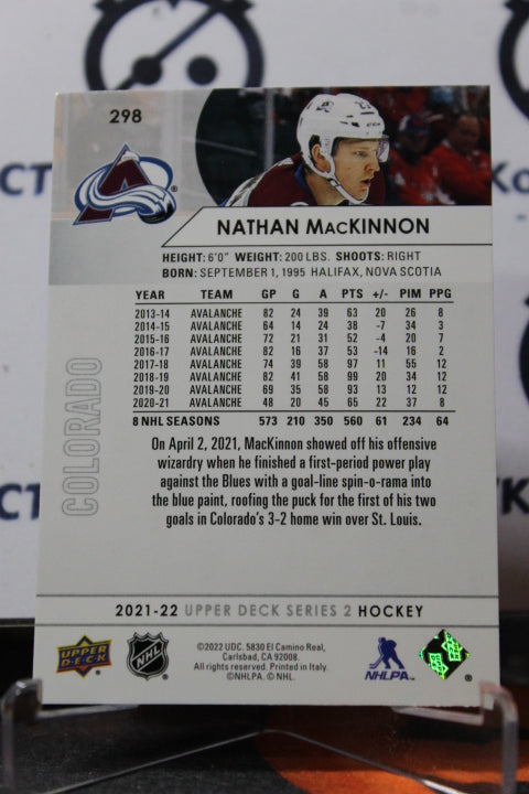 2021-22 UPPER DECK NATHAN MACKINNON  # 298 COLORADO AVALANCHE  NHL HOCKEY TRADING CARD