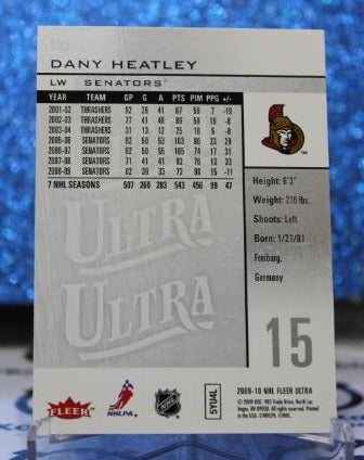 DANY HEATLEY # 103 FLEER ULTRA 2009-10 OTTAWA SENATORS NHL HOCKEY TRADING CARD