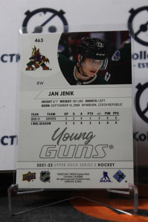 2021-22 UPPER DECK JAN JENIK  # 463 YOUNG GUNS ARIZONA COYOTES NHL HOCKEY CARD