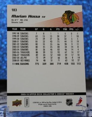 MARIAN HOSSA # 183 UPPER DECK 2009-10 RED WINGS/CHICAGO BLACKHAWKS NHL HOCKEY TRADING CARD