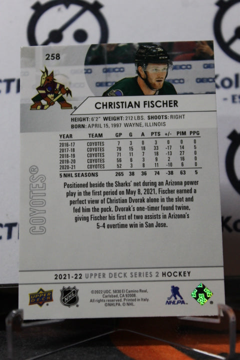 2021-22 UPPER DECK CHRISTIAN FISCHER  # 258 ARIZONA COYOTES NHL HOCKEY CARD