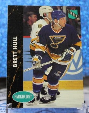 BRETT HULL # 219 PRO SET PARKHURST 1991-92  ST. LOUIS BLUES NHL HOCKEY TRADING CARD