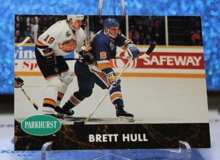 BRETT HULL # 157 PRO SET PARKHURST 1991-92  ST. LOUIS BLUES NHL HOCKEY TRADING CARD