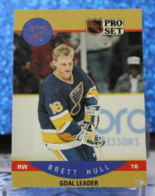 BRETT HULL # 395 PRO SET 1990-91  ST. LOUIS BLUES NHL HOCKEY TRADING CARD