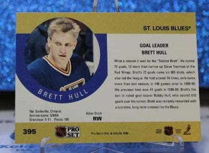 BRETT HULL # 395 PRO SET 1990-91  ST. LOUIS BLUES NHL HOCKEY TRADING CARD