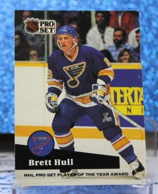 BRETT HULL # 326 PRO SET 1991-92  ST. LOUIS BLUES NHL HOCKEY TRADING CARD