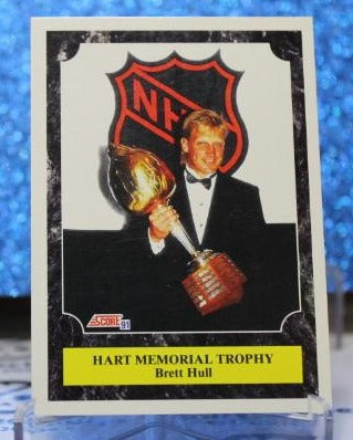 BRETT HULL # 428 SCORE 1991-92  ST. LOUIS BLUES NHL HOCKEY TRADING CARD